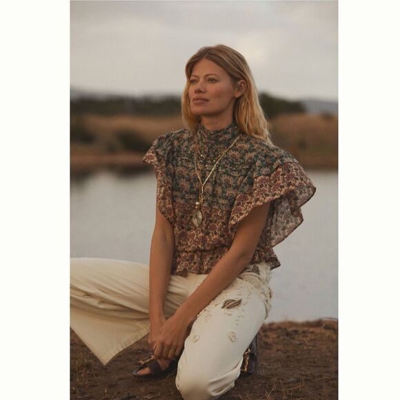 Anthropologie Pilcro Embroidered Cropped Bow Pants - Picture 5 of 6